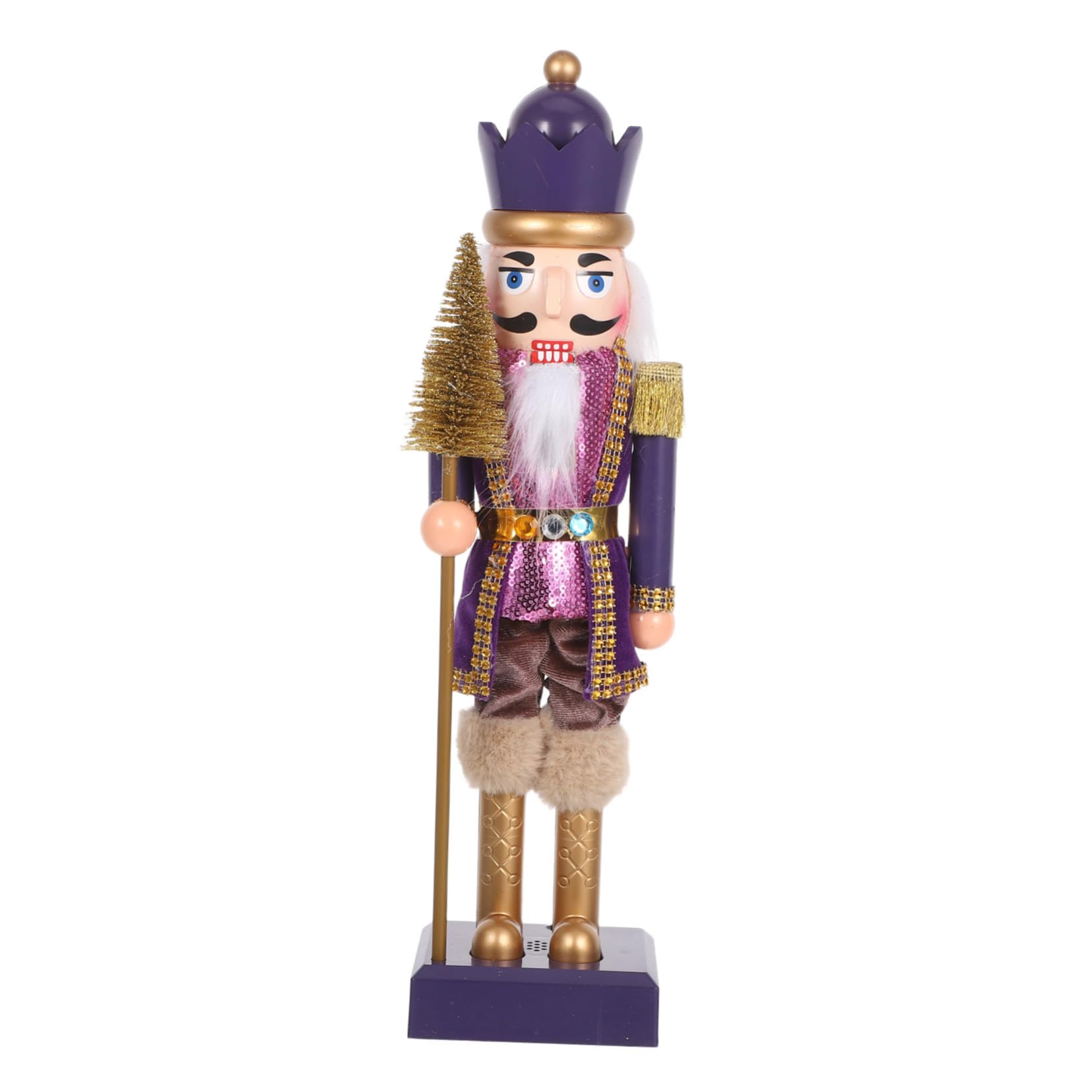 Cabilock Nussknacker-Soldat Traditionelle Figur für Weihnachtsdeko aus Kunststoff und Beleuchtet für Kaminsims oder Schreibtisch