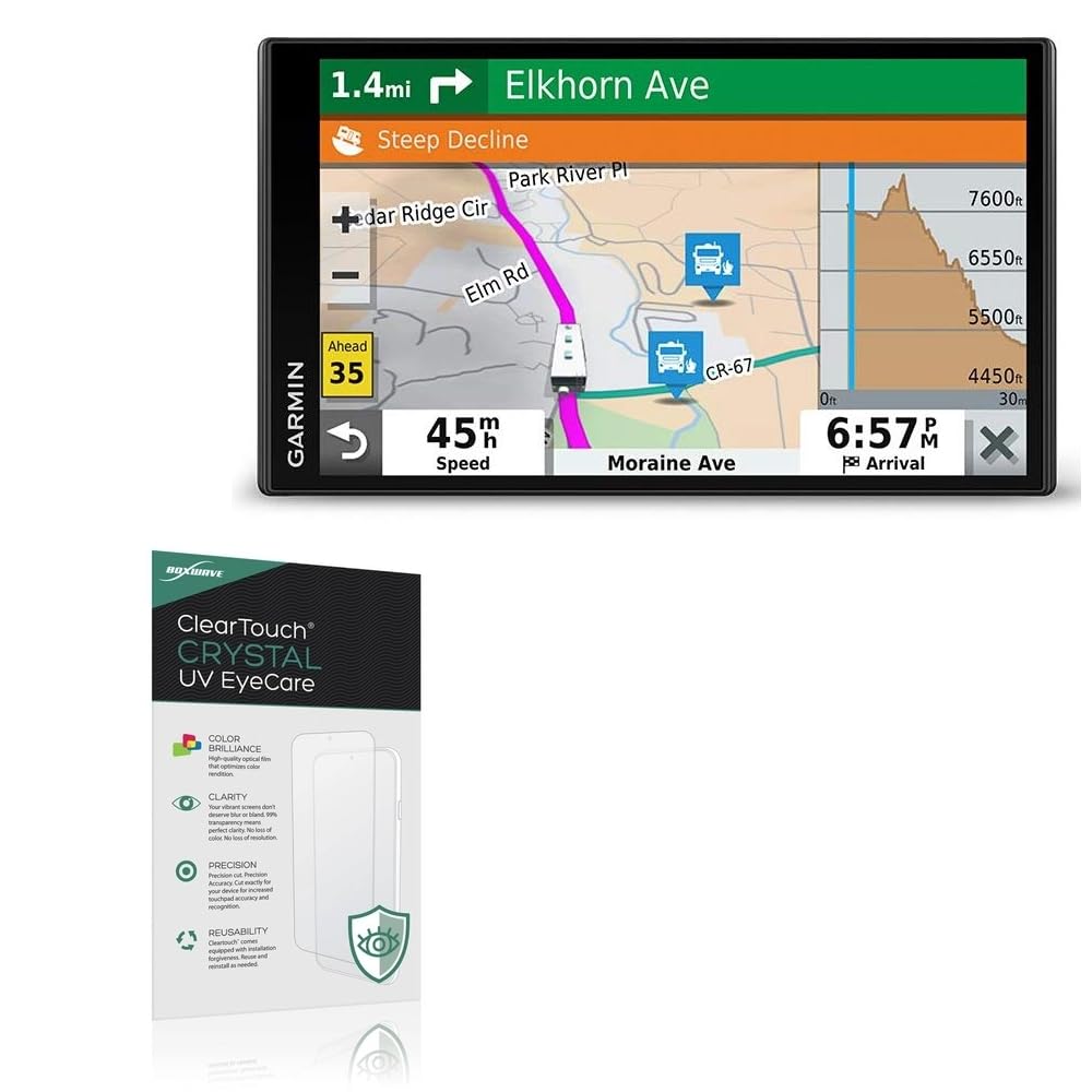 BoxWave Screen Protector Compatible With Garmin RV 780 - ClearTouch Crystal Anti-UV EyeCare (2-Pack), Filters out Harmful Blue Light Reduce Fatigue