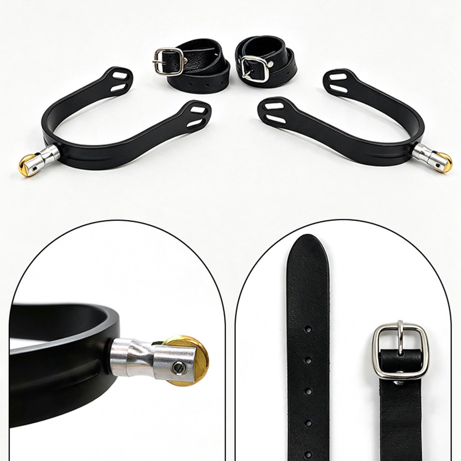 Espuelas para Caballos con Extremo Enrollable y Correas de Ajuste