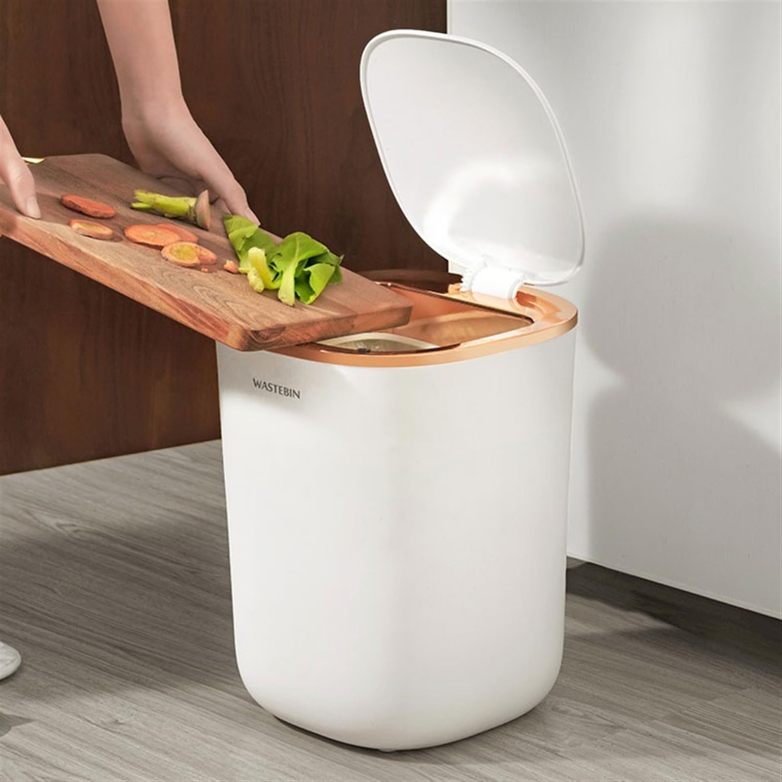 Cestino Pattumiera Soggiorno Camera da Letto Cestino for la Carta igienica Bagno con Coperchio Pattumiera for Interni Papeleras para Cocina(A)