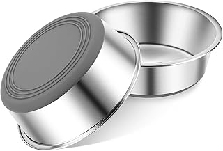 AKONE Dog Bowl Stainless Steel Set of 2 Feeding Bowls Dog Non-Slip Dog Bowl Water Bowl for Dogs and Cats (900 ml) product image
