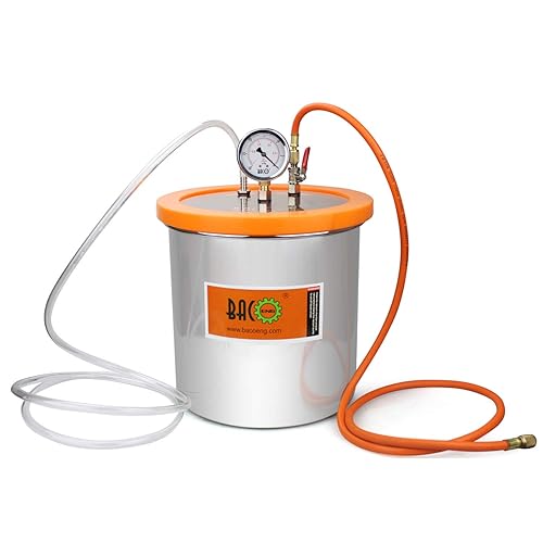 Miniatura 6 de BACOENG Cámara de desgasificación al vacío de trampa de resina de acero inoxidable de 1.2 cuartos (3 galones1.2 QT2 QT disponible)