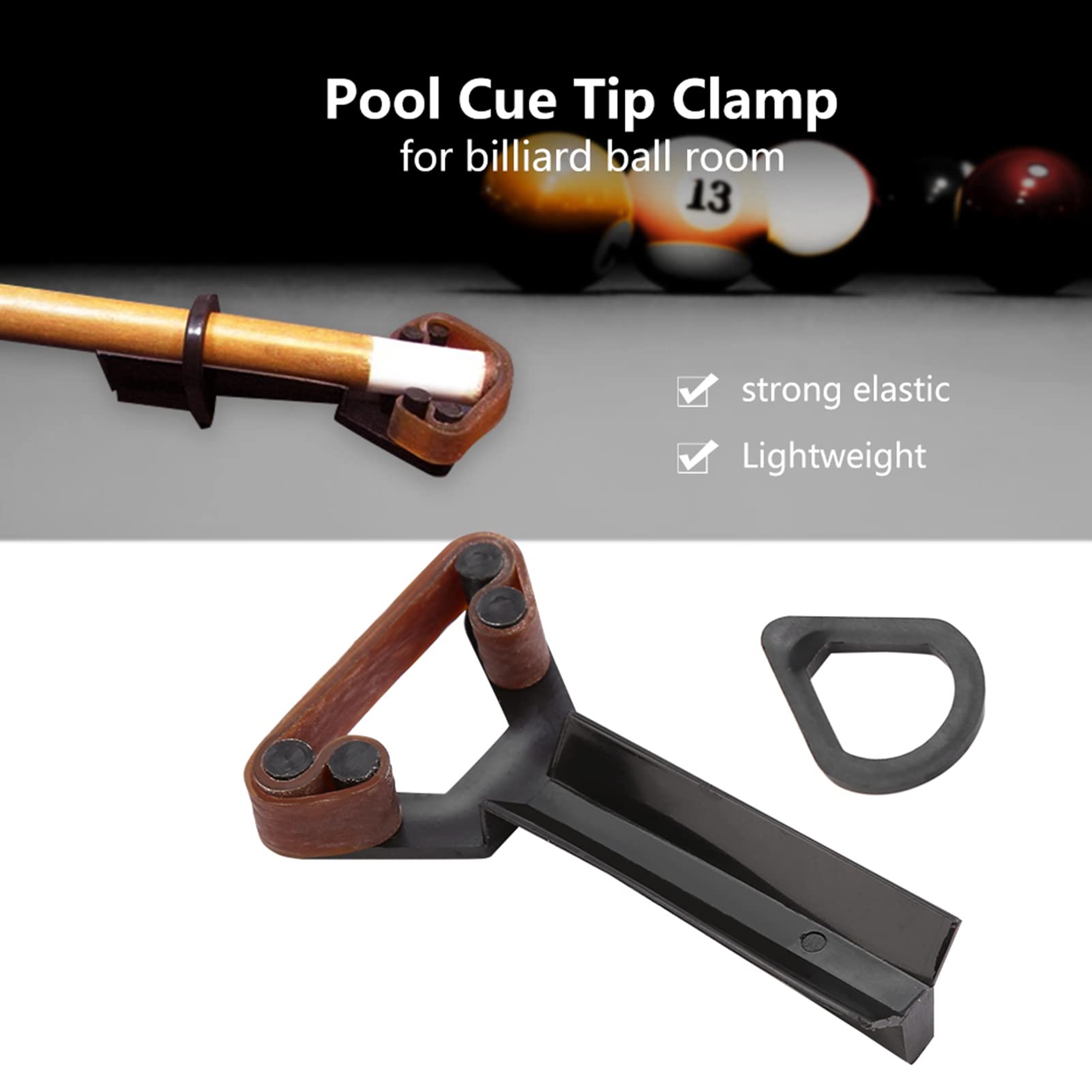cardyven Pool Cue Tip Clamp, Pool Billiard Cue Tip Clamp 9 Balls Y Shaped Billiards Pool Cue Tip Clip Clamp Fastener Repair Tool Billiard Rod Accessory for Billiard Snooker
