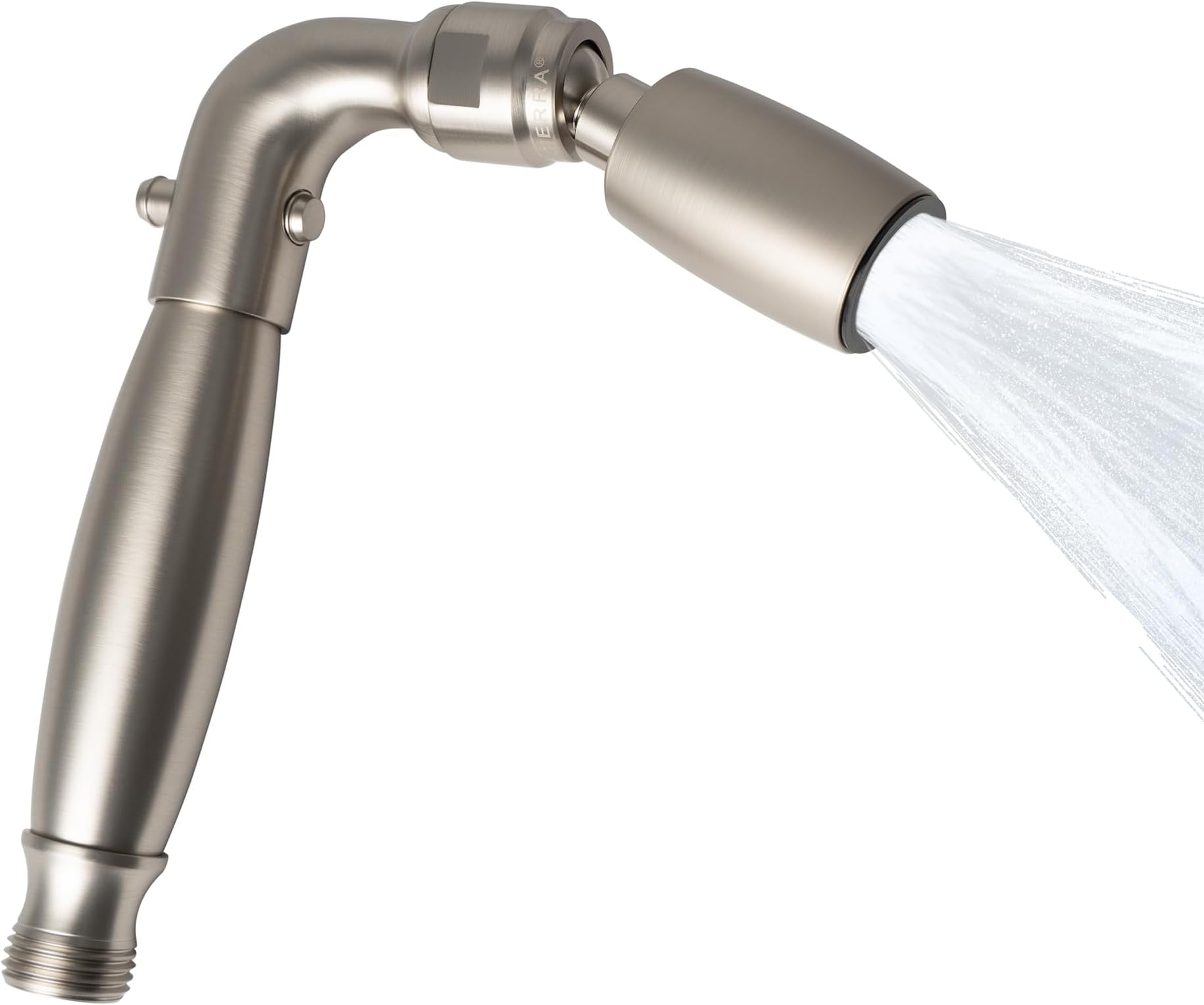High Sierra® Solid Metal Handheld Shower Head, Lead-Free, with Built-In Trickle Valve. Shower Hose and Holder Not Included. High Pressure 2.0 GPM. Brushed Nickel