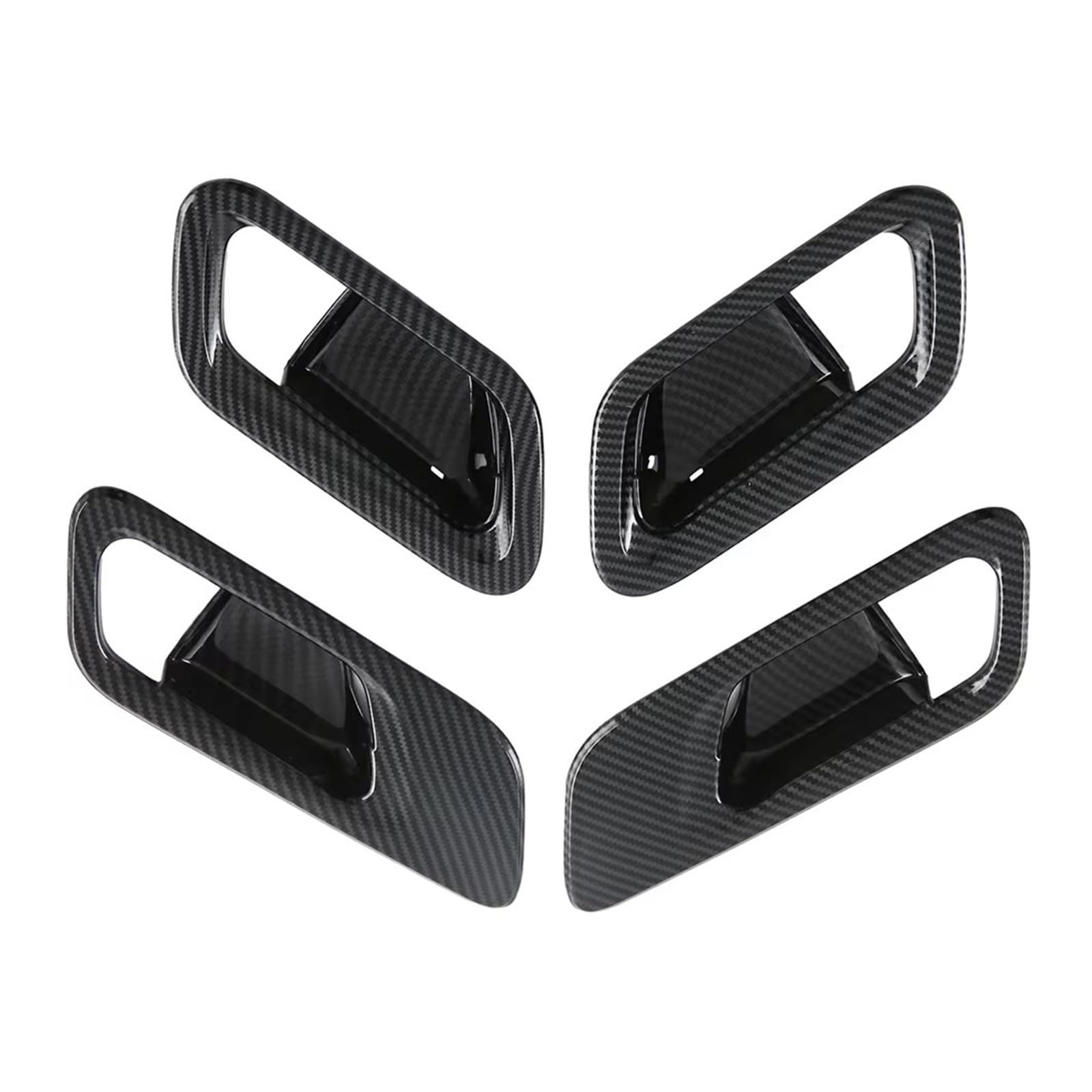 Ajqbrmb Black Carbon Fiber Interior Trim For Nissan For Qashqai For J12 2022 2023 2024 Carbon Fiber Car Door Inner Handle Bowl Cover Panel Frame Cover(Black Carbon Fiber)