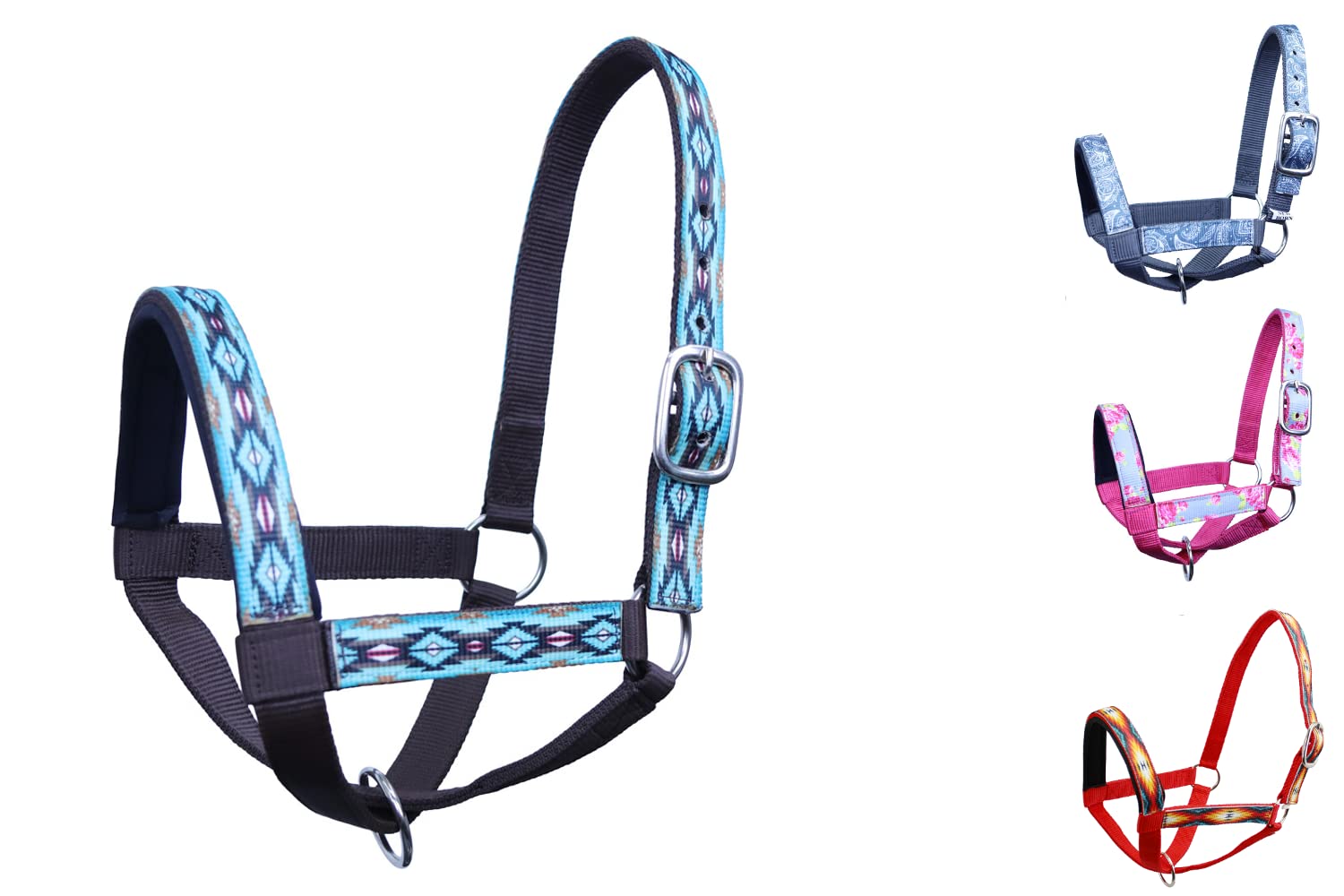 Tahoe Tack Nylon Overlay Llama Halter with Padded Noseband - 6 Month Warranty