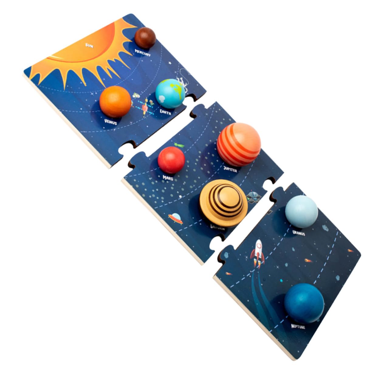 Rompecabezas del Sistema Solar 1 Set de Madera para Niños