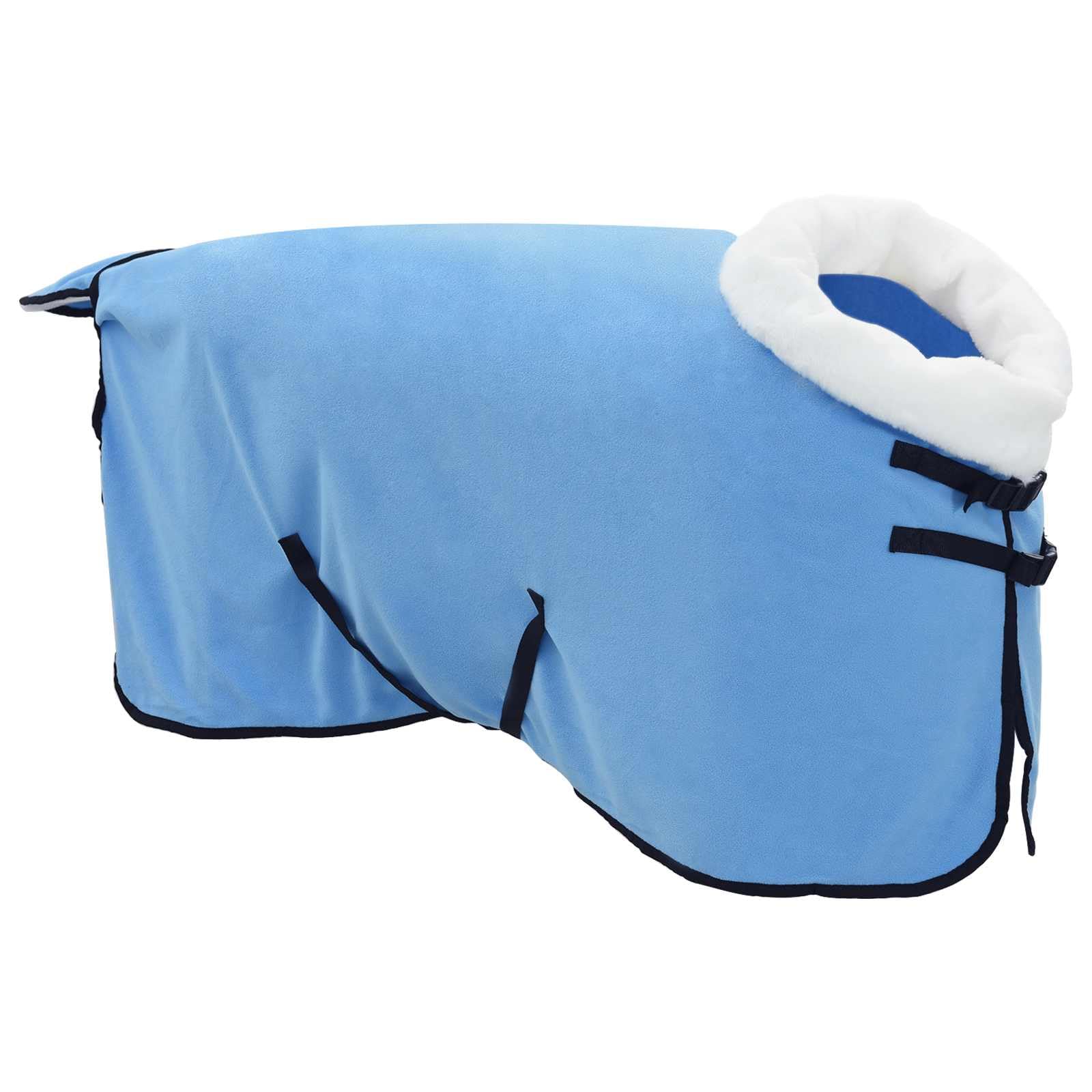 Manta para caballos de 85 cm, forro polar, transpirable, con cierre en el pecho, con correa para el cuello, cinturón abdominal, protección y calor para establo, sauce, paddock, transporte