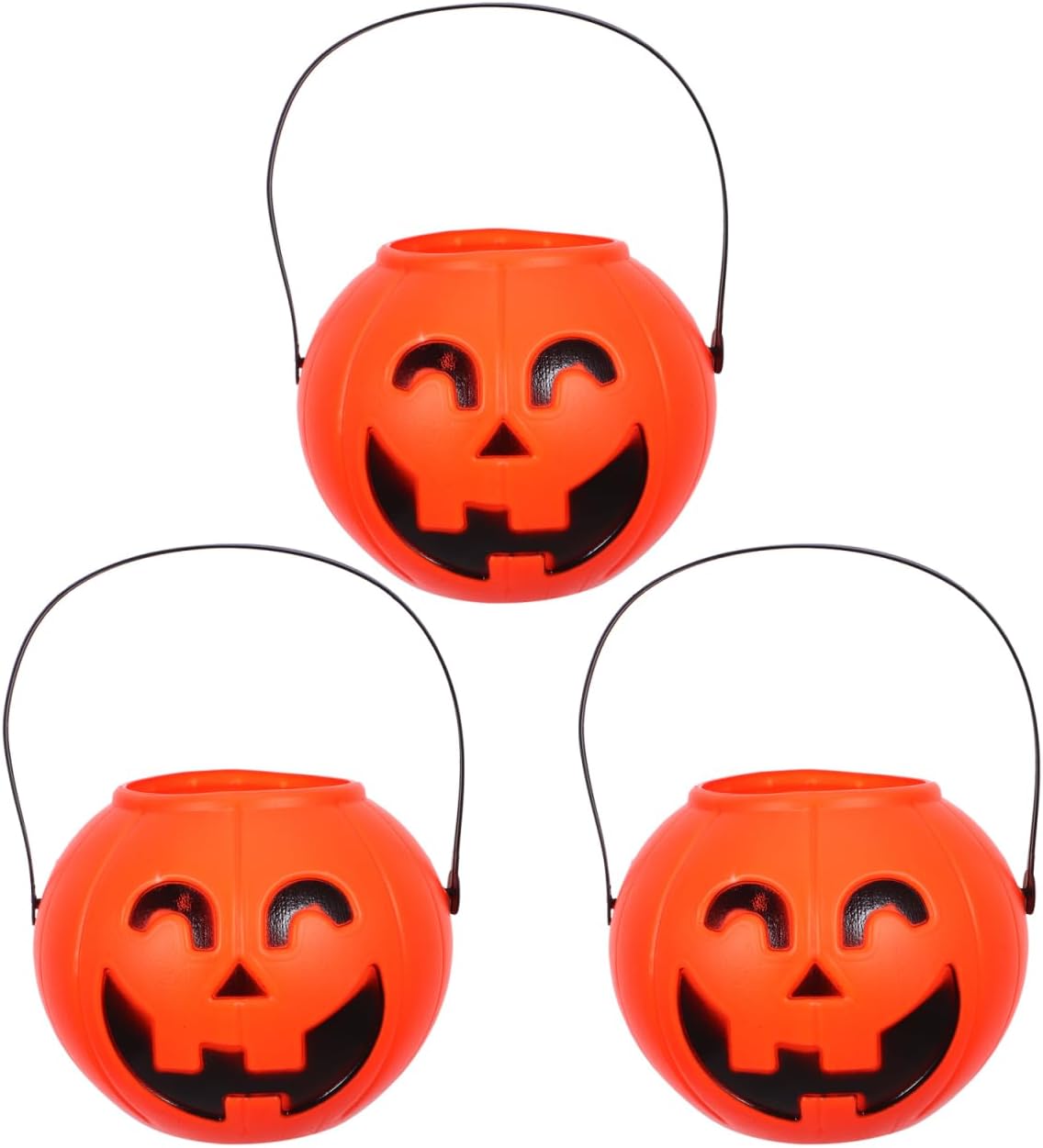 LIFKOME 3pcs Pumpkin Bucket Jack o Lantern Basket Kids Pumpkin Candy Hodler Small Candy Halloween Party Favors Gift Halloween Pumpkin Decorations Candy Bucket Mini Plastic Child Ornament