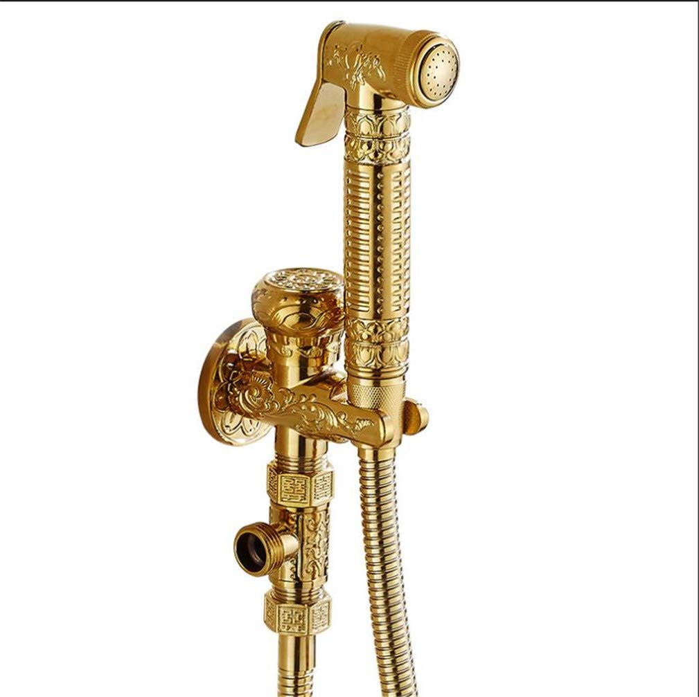 Bidet de baño shattaf portátil en baño de oro para un aseo fresco con manguera de 1,5 m