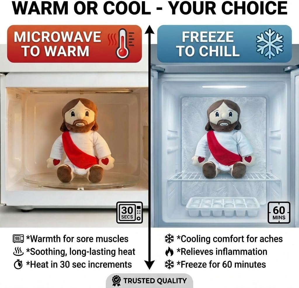 Jesus - Microwavable & Weighted Plush Stuffed Animal - Heated Plushie for Warmth - Cute, Soft, Cozy Toy for Adults & Children (Boys, Girls, & Toddlers) by Warm Pals