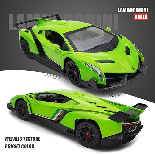 Miniatura 5 de QUN FENG Lamborghini - Auto de juguete Lambo a escala 124, auto de juguete con licencia oficial de autos a control remoto con luz de 2.4Ghz modelo
