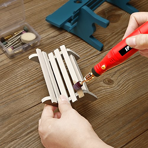 Electric Rotary Tool Kit, SPTA Mini Electric Grinder Set/Nail Drill Mini Handle Electric Drill Grinding Engraving Pen Milling Trimming Polishing Drilling Cutting Engraving Tool 33Pcs Kit