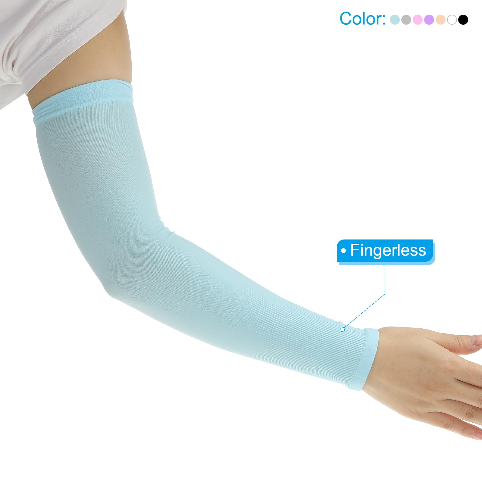 PATIKIL 1 Paire de Manchettes, Manches de Protection Solaire pour les Bras, Manchettes Rafraîchissantes pour les Sports, la Randonnée, l'Équitation, Beige