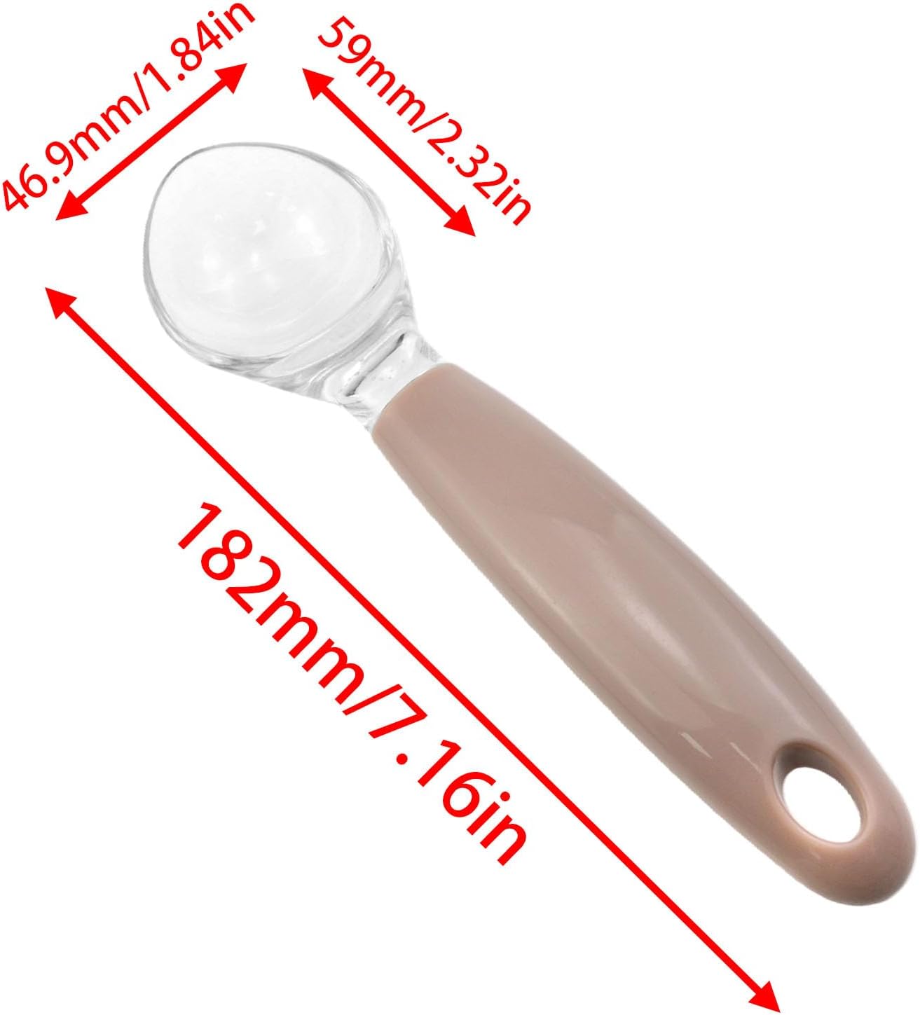 4 Pack Cute Ice Cream Scoop Set, Plastic Watermelon Scooper, 7.4 Inch
