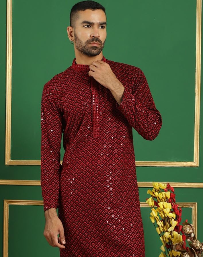 Image of Jompers Men's Cotton Embroidered Regular Kurta Sets