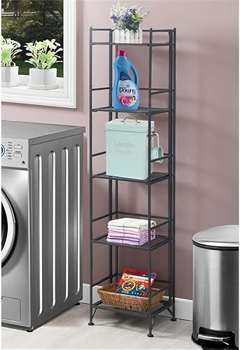 Miniatura 2 de Convenience Concepts Xtra Storage - Estante de metal plegable de 5 niveles, gris moteado