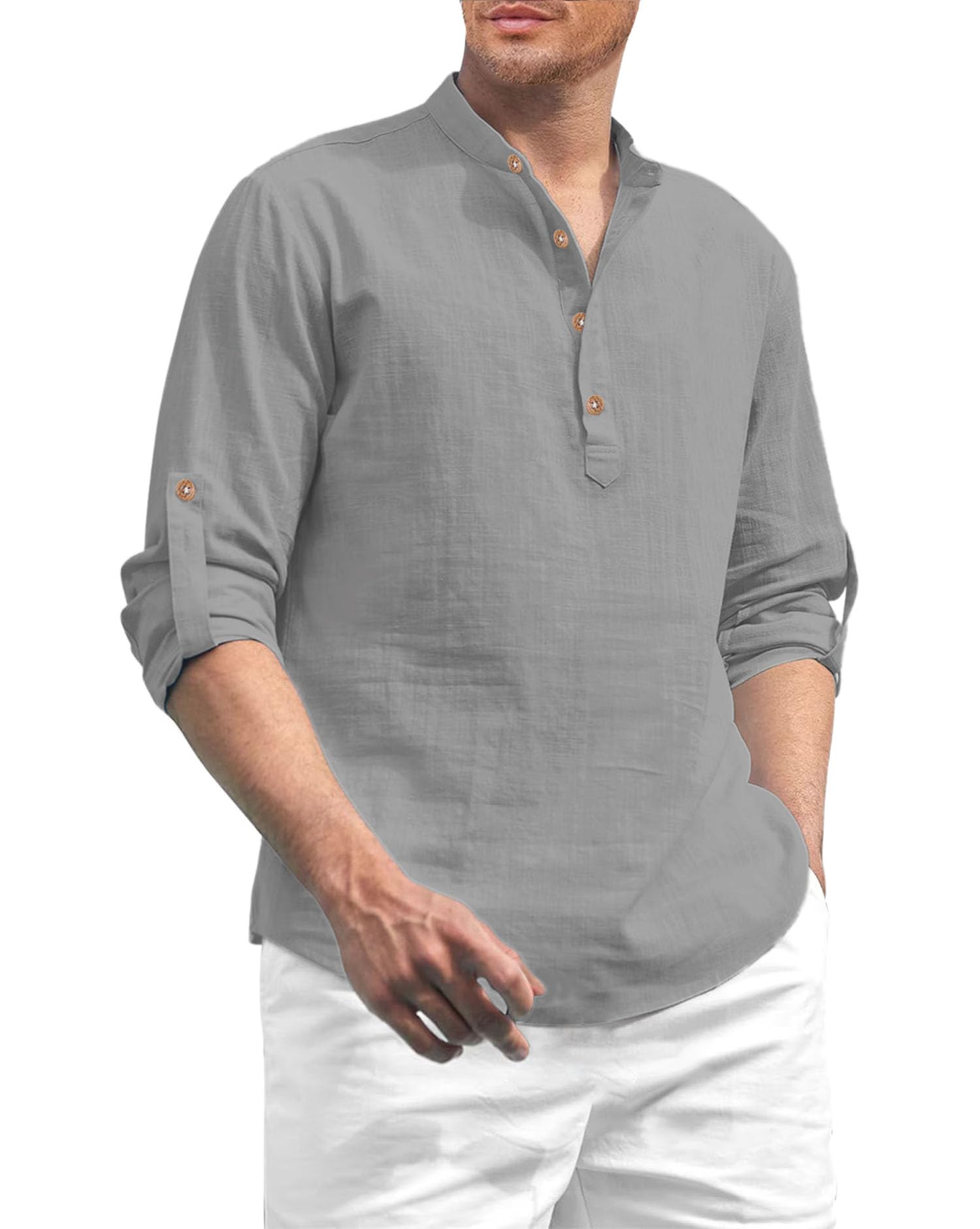 univibe Men Solid Cotton Blend Straight Kurta Shirt for Men's-picture-13