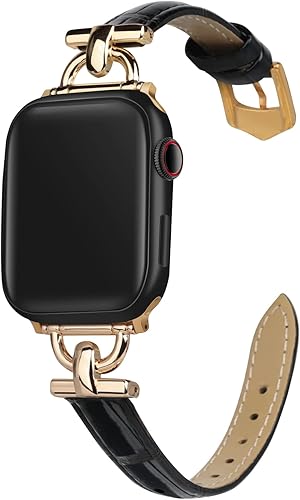 Mxiixnai Correas de cuero compatibles con Apple Watch Band de mujer de 1.496in, 1.575in, 1.614in, 1.654in, 1.732in, 1.772in y 1.929in (Ultra),