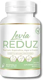 Levia Reduz 1 Potes (60 Cápsulas) – Suplemento Alimentar com Psyllium, Espirulina, Ágar-Ágar e Cromo