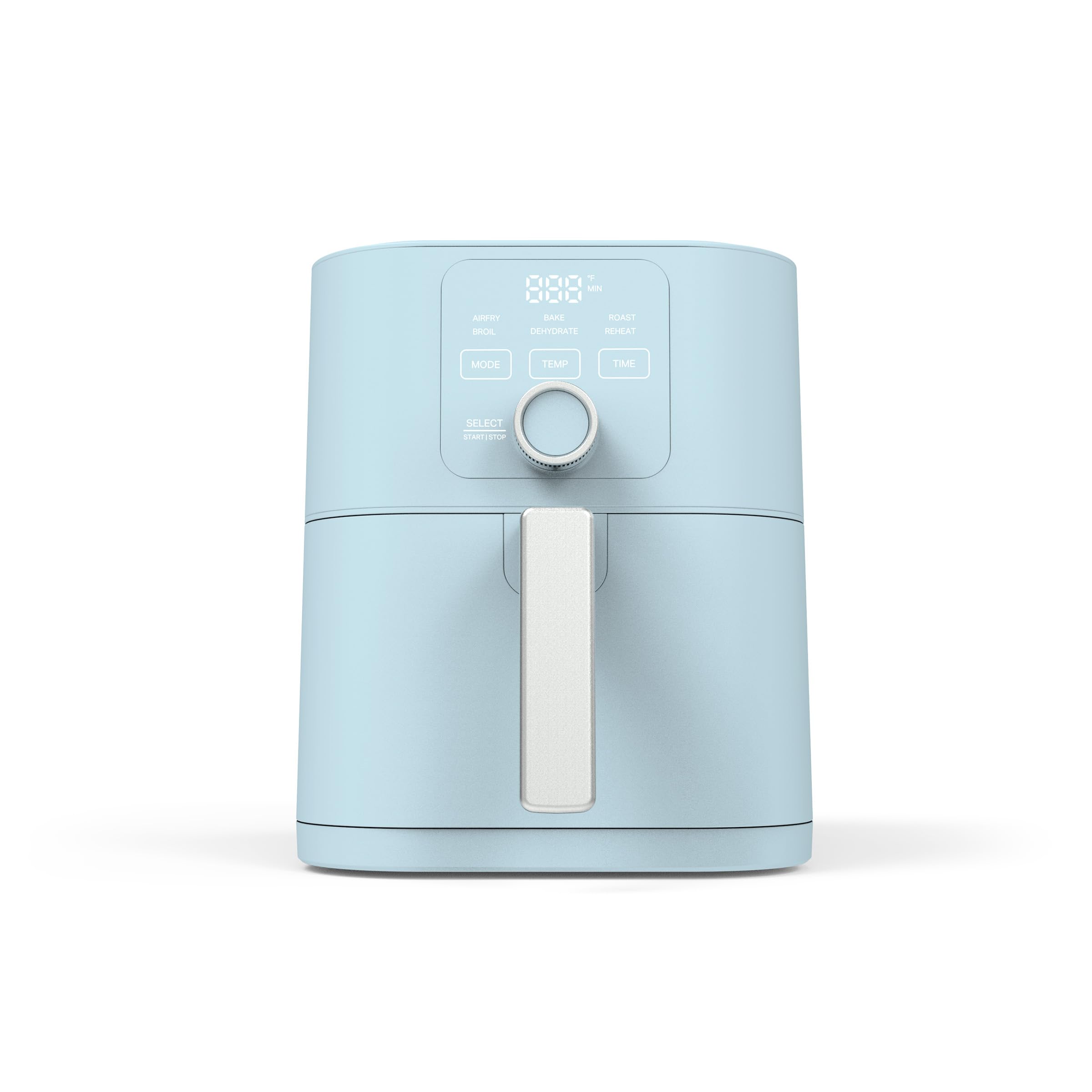 Martha Stewart 6-Quart Air Fryer, 6 Presets, Space Saving, Sky Blue