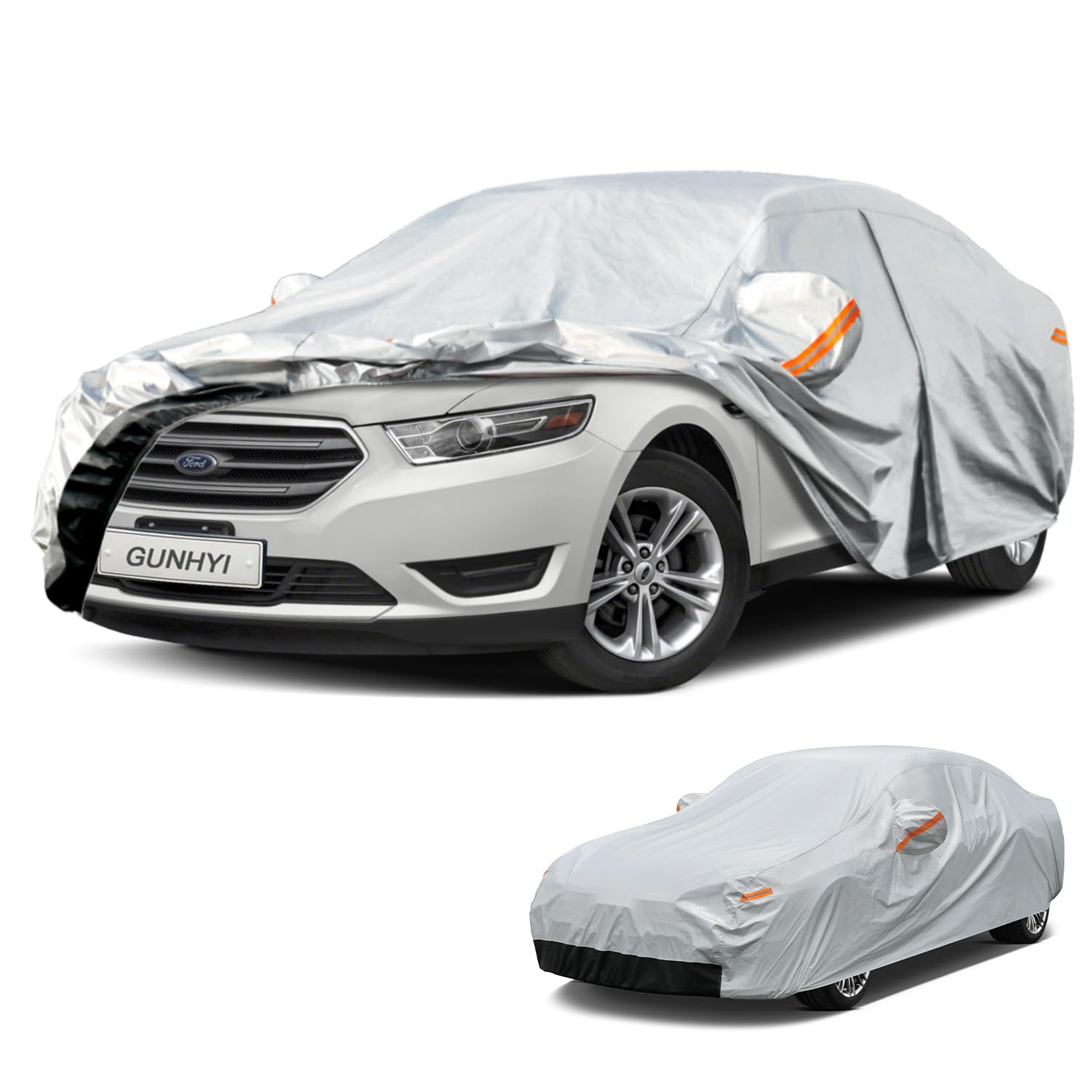 GUNHYI 6 Layer Car Cover Custom Fit Ford Taurus (1986-2026) Waterproof All Weather, Heavy Duty Outdoor Snow Sun Rain Uv Protection (Ships from US Warehouse, Delivery 3-8 Days)