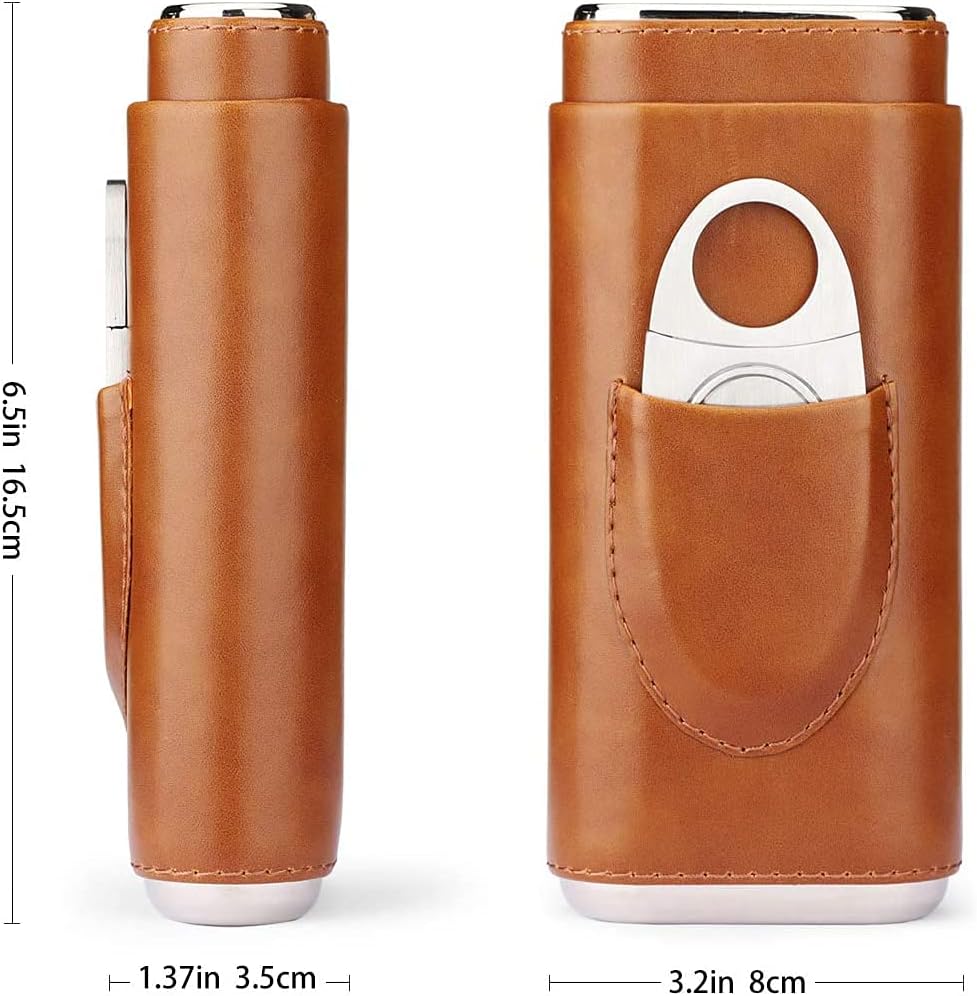 Time C Club 3 Packs 3 Count Cigar Cigar Boxes Cedar Humidor with Folding Cigar Cutter Stainless Steel Silver (Colour)