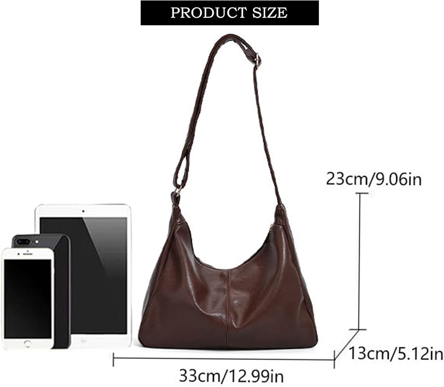 Hobo Bags for Women Slouchy Vegan Leather Hobo Shoulder Handbag Casual Tote Crossbody Purses - Image 9