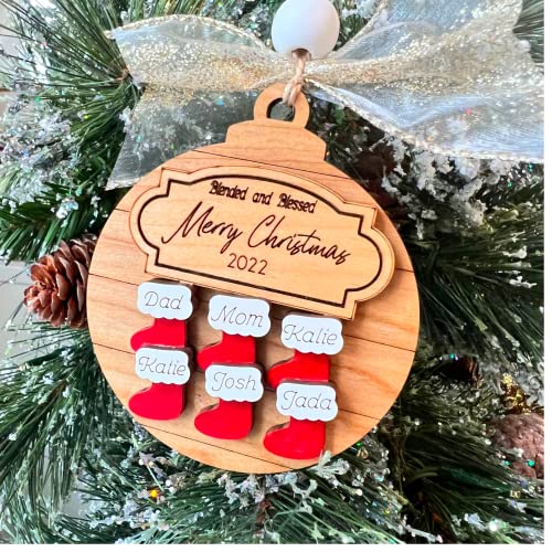 Family Stocking Ornament | Personalized Family Ornament | Christmas Stocking Ornament | Family Name Ornament