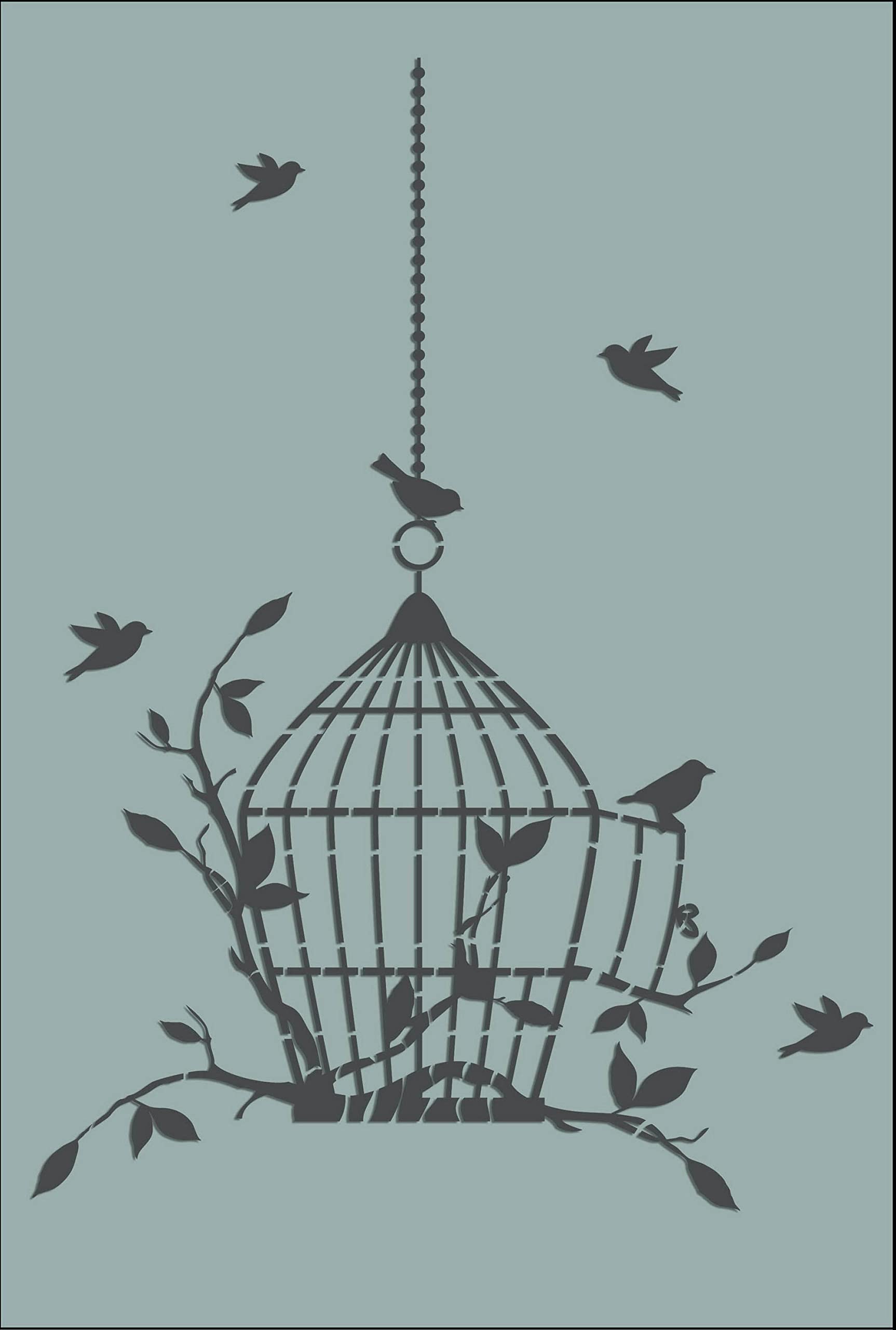 Bird Stencils Series1, Large Format Wall Art Painting Stencil, Reusable Plastic Decoration Template (Birds-9, M)