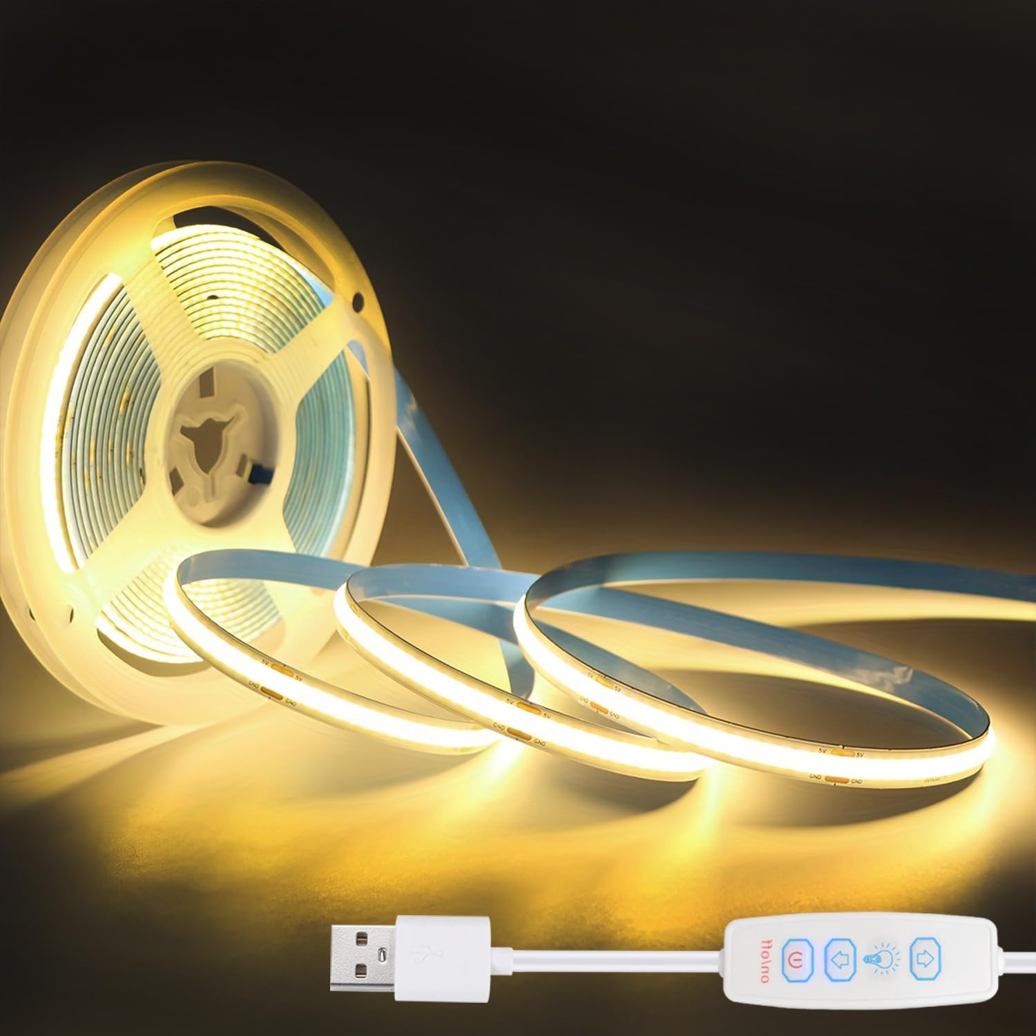 ZSLAIFU - Taśma świetlna LED z 3 przyciskami ze ściemniaczem, szafą, sypialnią, podświetleniem telewizora (1 m)