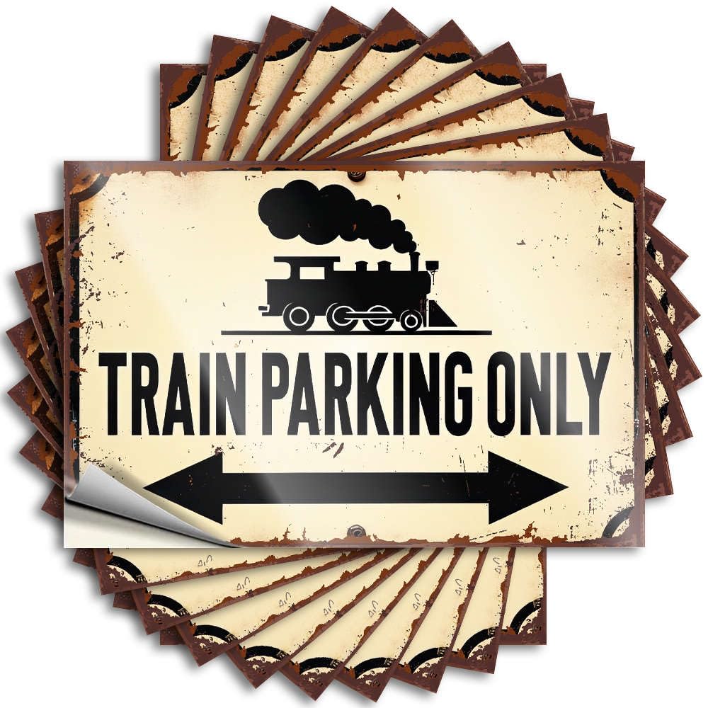 Sticker Mini Cocoa Bottle Train Parking Only. - No Residue Decals for Best(12X18CM)