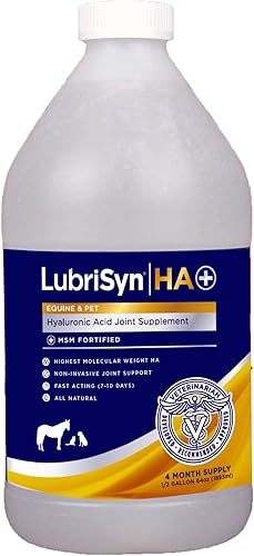 LubriSyn HA + MSM Suplemento para articulaciones equinas y mascotas, 64 onzas