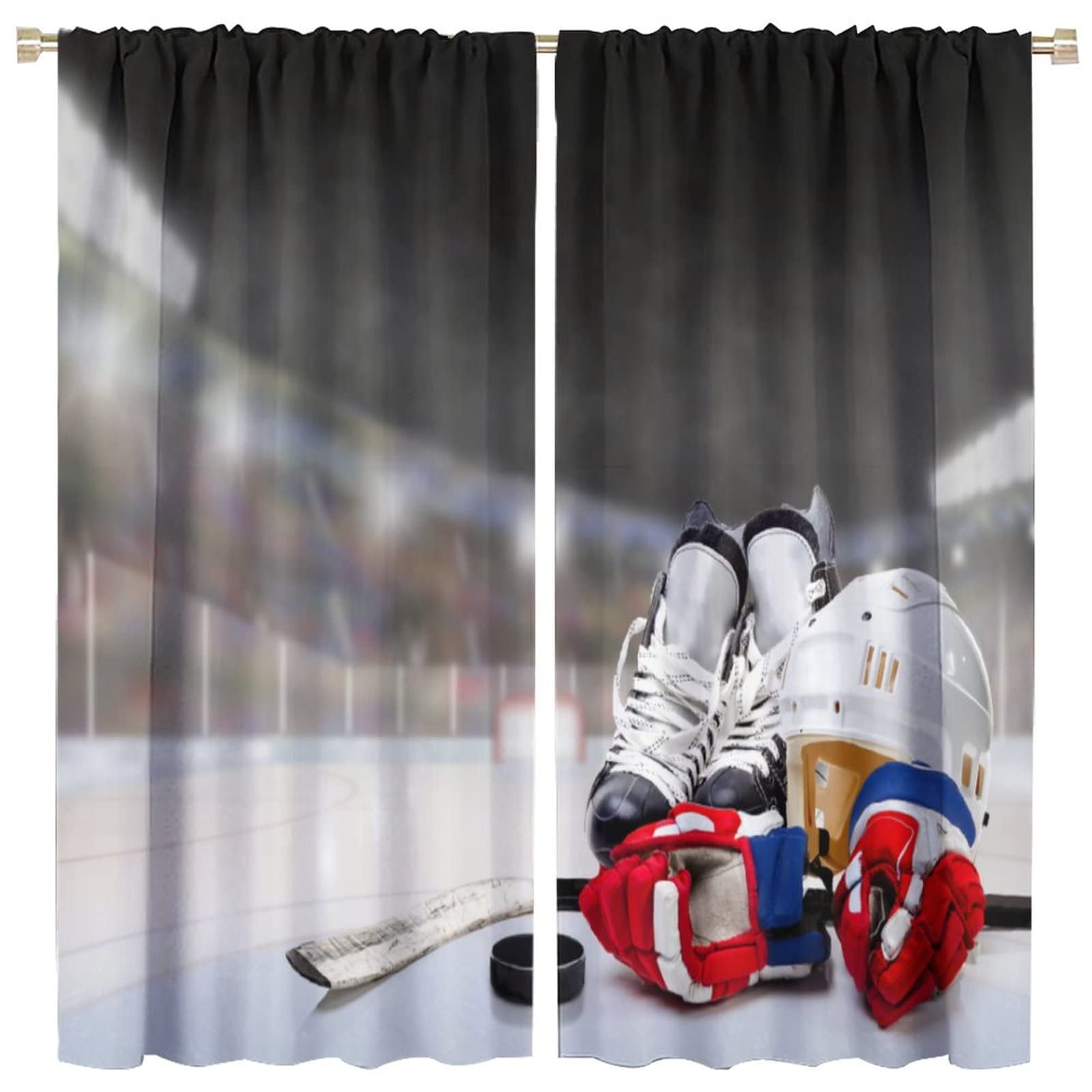 Rideau occultant sports d'hiver idéal pour bureau et salle à manger