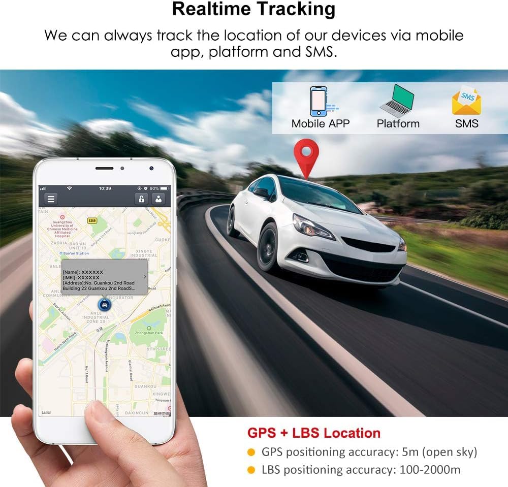 Tracker GPS Voiture Traceur Voiture Traceur GPS Voiture Traceur GPS Logiciel Espion GPS Voiture avec Alarme Voiture Localisateur GPS TK905-4G 5000mAh