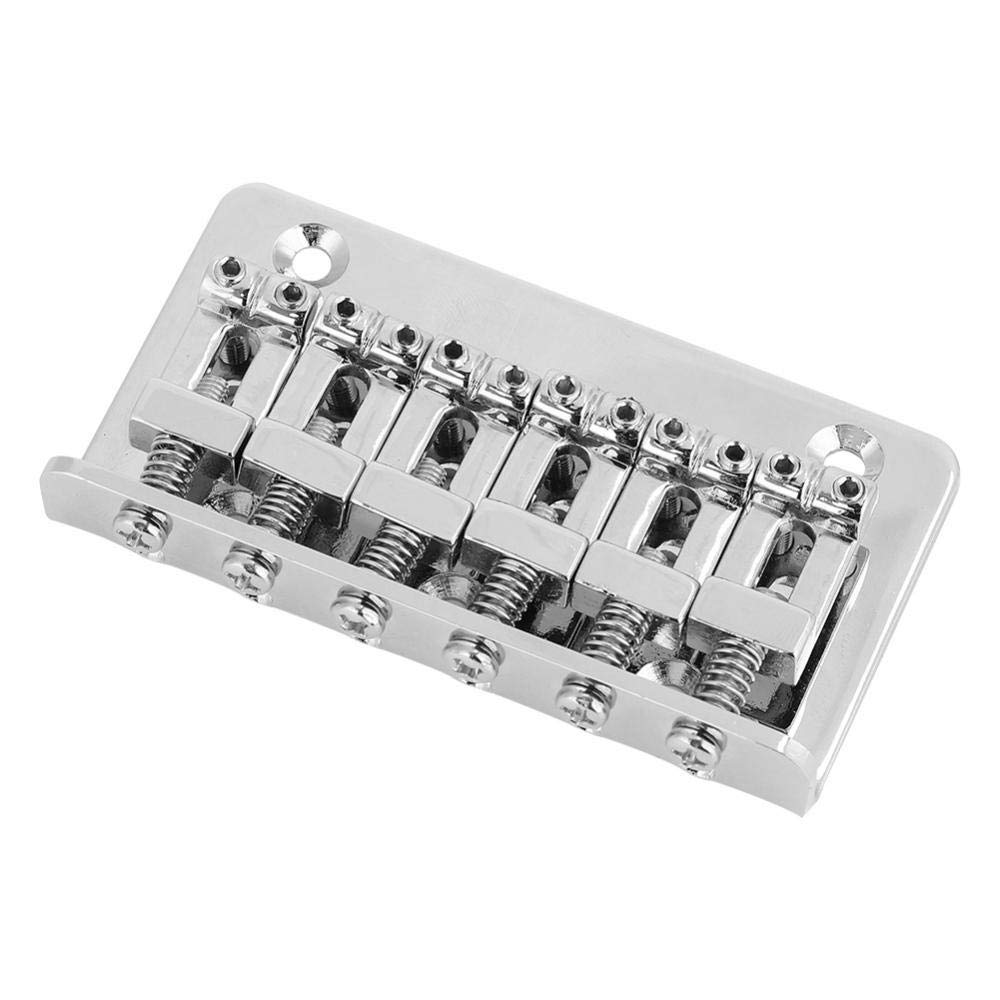 Mostek gitarowy, 6-strunowy metalowy sztywny mostek strunowy z 5-częściowymi śrubami do gitary elektrycznej