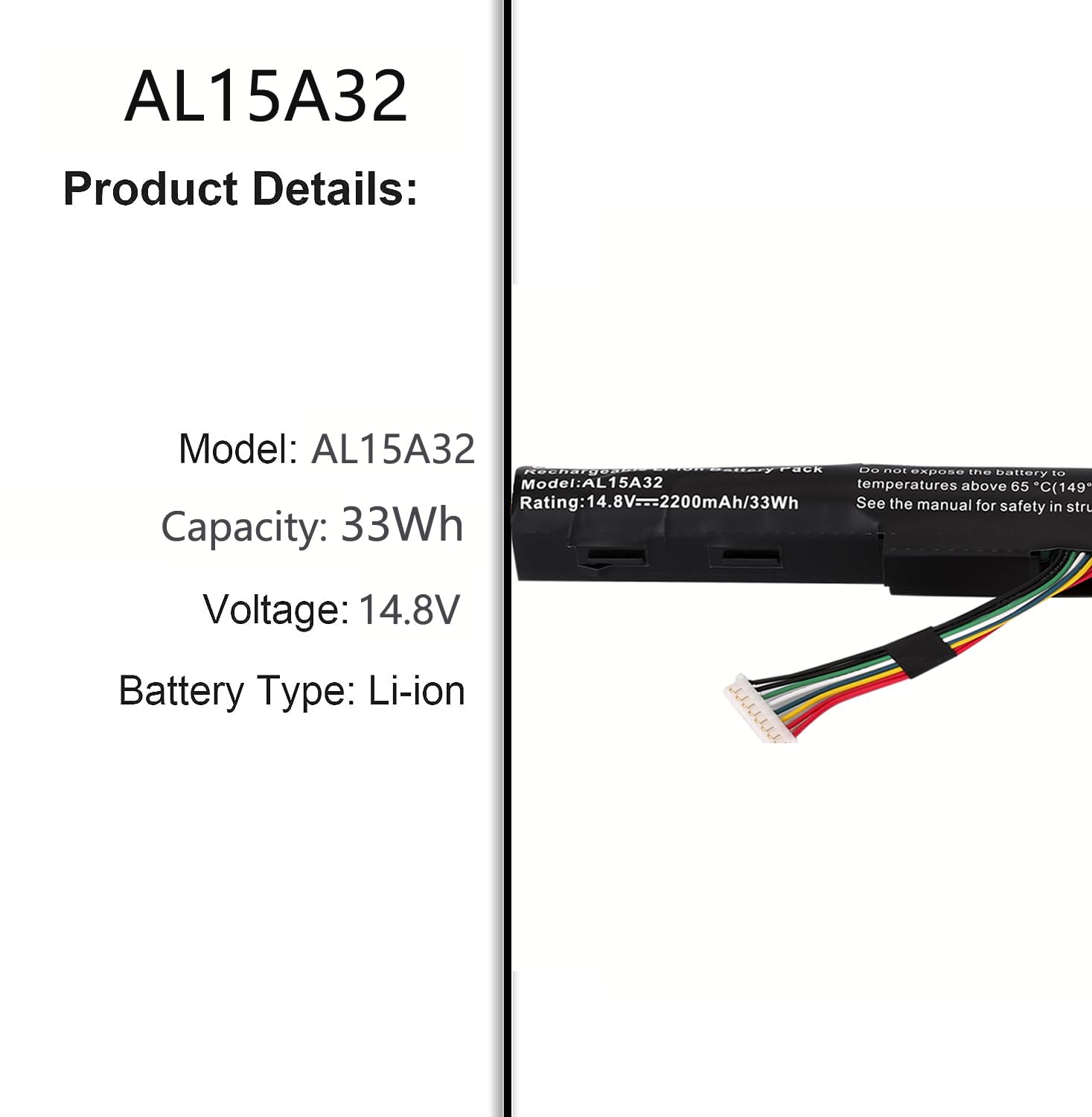 AL15A32 Batería portátil para Acer Aspire E5-473G E5-573 E5-573G E5-573TG E5-574 E5-574G E5-722 E5-722G V3-574 V3-574G V3-575 V3-575G TravelMate P277 P277-M P277-MG P278 P278-M P278-MG Battery