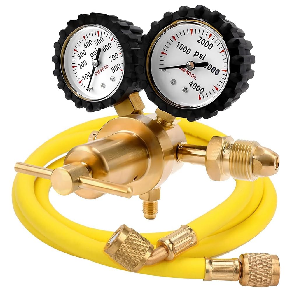 Regulator azotu z ciśnieniem dostawy 0-800 PSI, wąż CGA580 przyłącze wlotowe i męskie przyłącze wylotowe 1/4