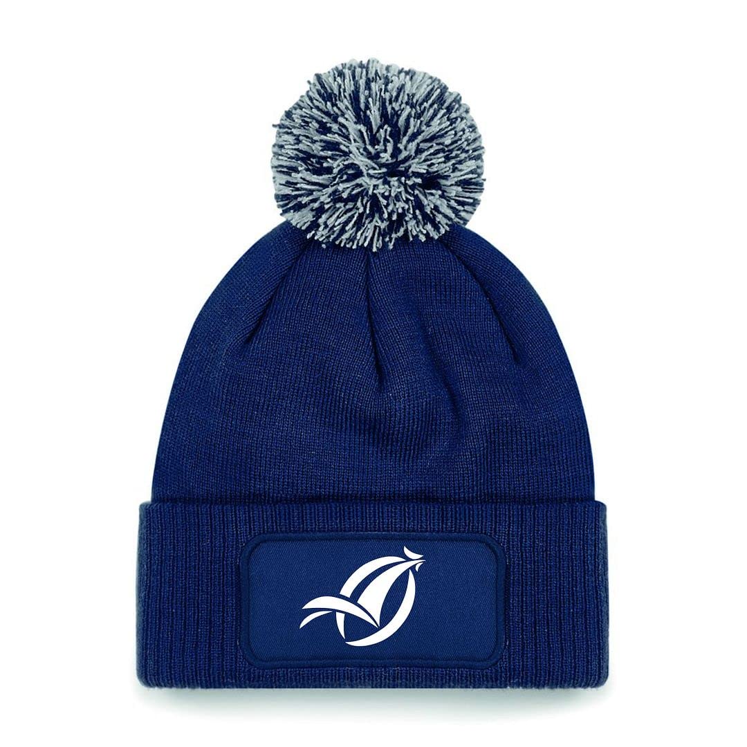 Cyclops Print France Bobble Beanie Rugby Hat Navy