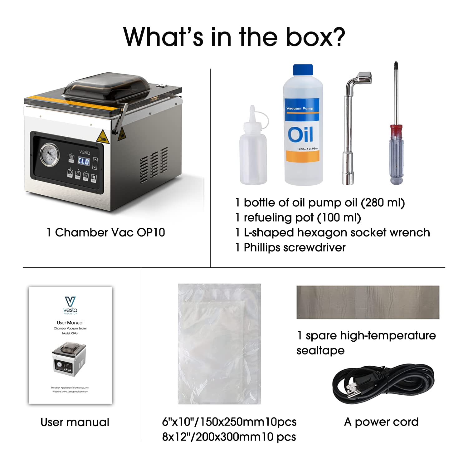 10 inch Chamber Vacuum Sealer with Oil Pump Heavy Duty, Ideal for Wet