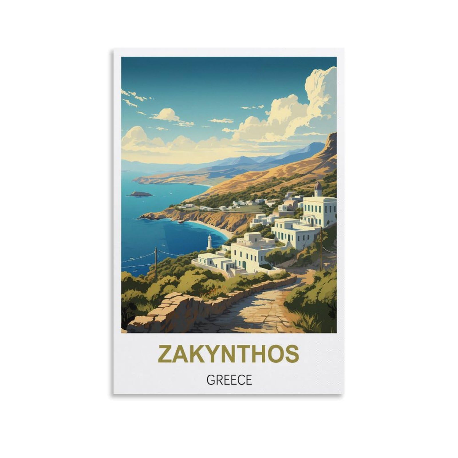 Vintage Metal Tin Signs,Zakynthos Greece Metal Wall Art Bar Sign for Kitchen Pubs Coffee Metal Wall Decoration 20x30cm