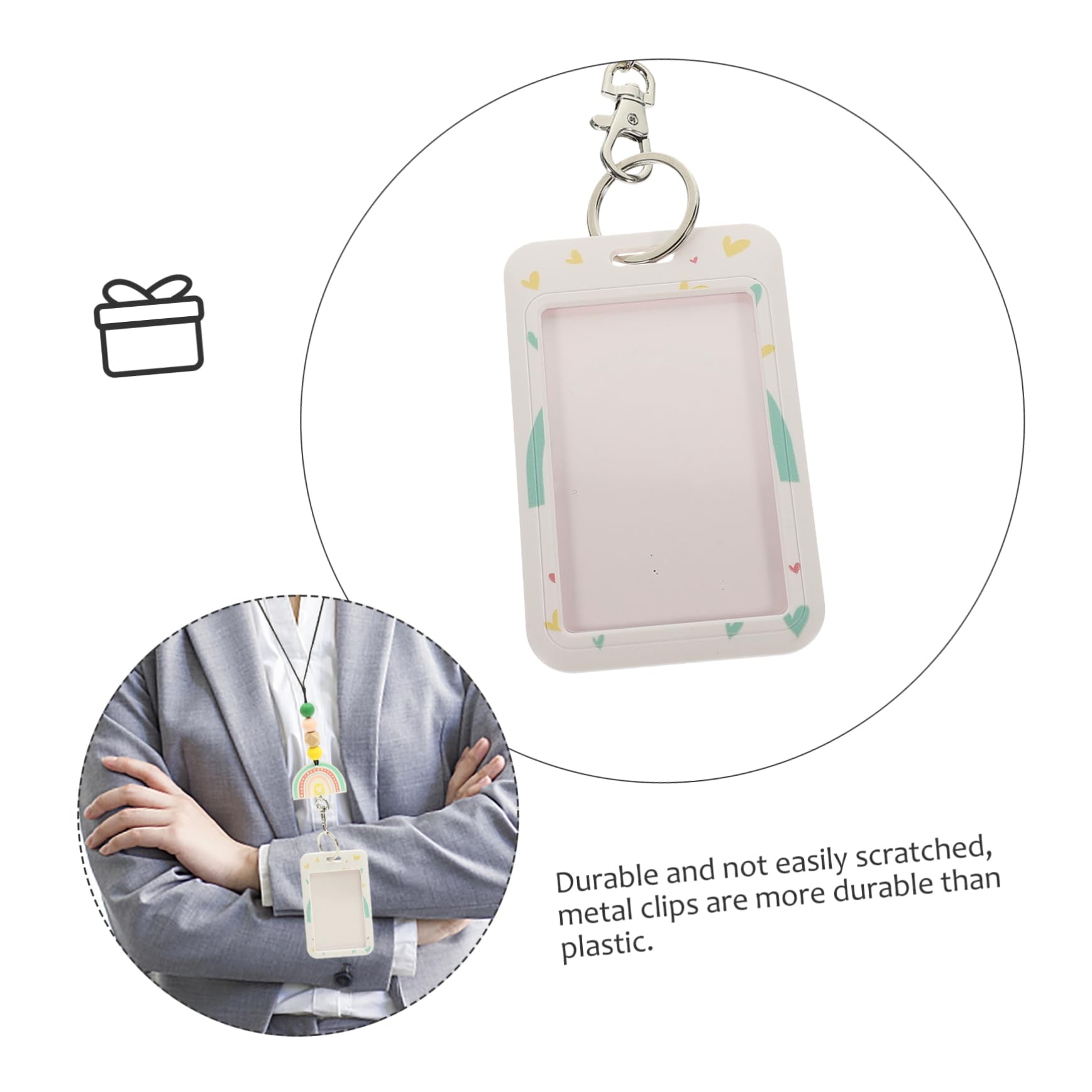 jojofuny 4 Set Badge con Laccetto Id in Silicone e Zinco Custodia Protettiva Scorrevole per Personale Studenti e Medici Leggero e Compatto