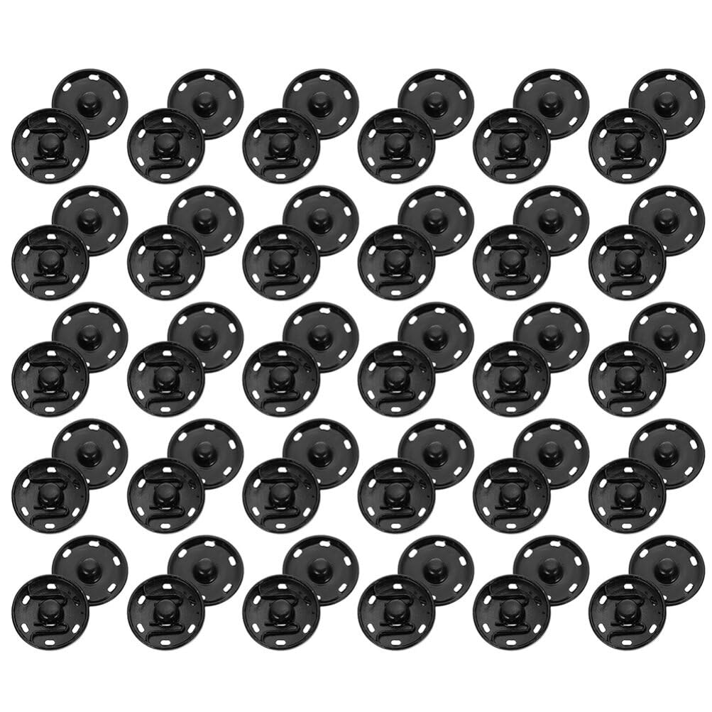 TEHAUX 250piezas Botones De Presión Metálicos De Aleación Para Broches De Costura Para Ropa Decorativos y Prácticos Para Manualidades Color Negro