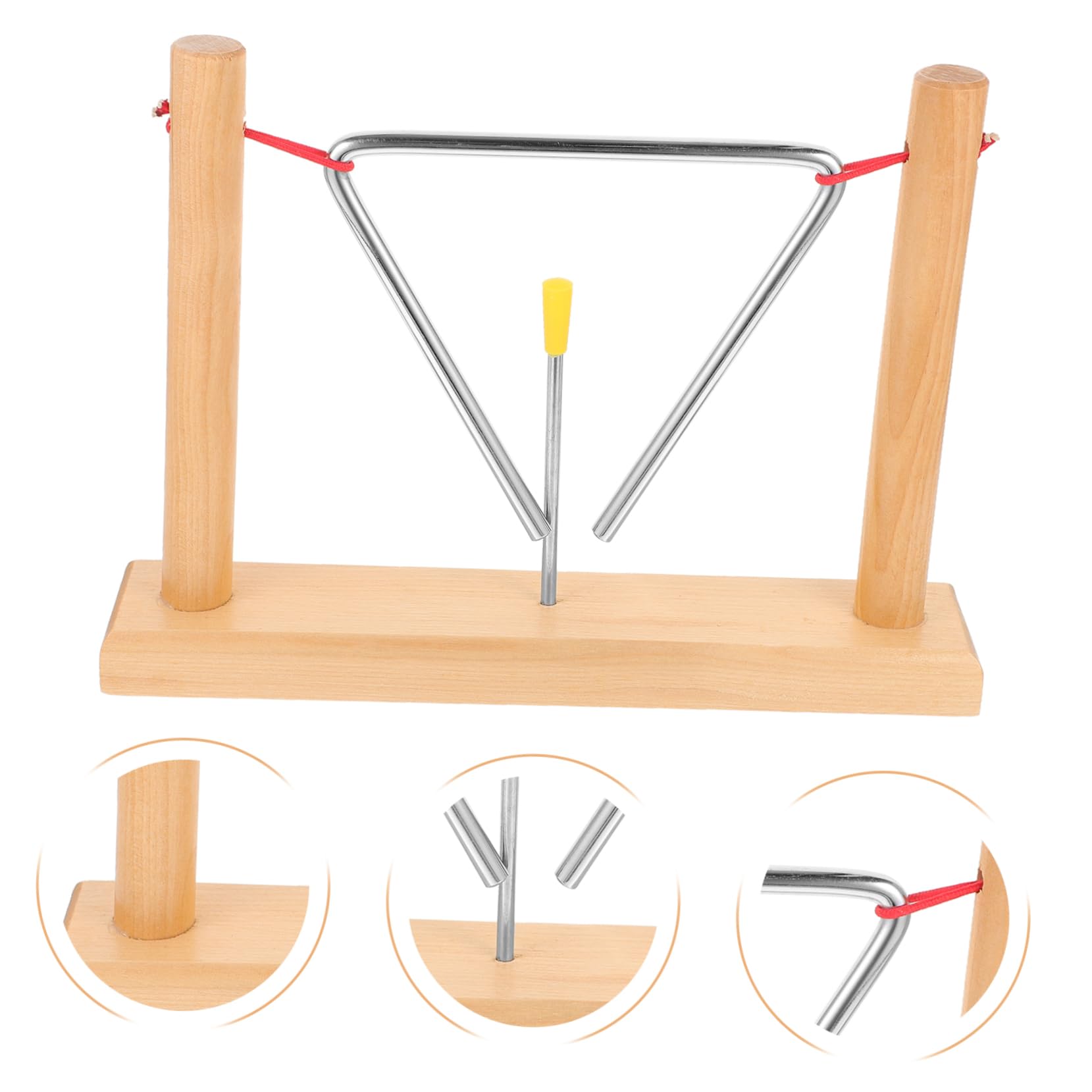 Instrument Triangle Musical Support Bois Lot de 2 sets de sets de Pièces | Baguettes Fournies, Bords Arrondis, Son Clair et Résonnant, Garçon et Filles et Débutants, Usage D’Apprentissage