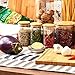 EZOWare 10oz Clear Glass Jars Bottle, 10pc Set Airtight Canister, Small Food Storage Containers with Natural Bamboo Lids and Chalkboard Labels for Kitchen, Bathroom, Home Decor, Party Favors