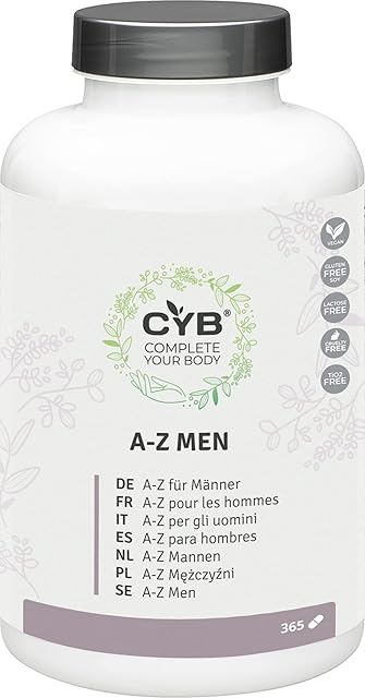 CYB A-Z Vitamins & Minerals for Men - with Magnesium, Zinc, Selenium and more - Vegan Daily Supplement - 365 Tablets