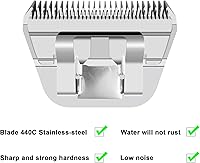 Vista 52 de Cuchillas de cerámica desmontables para perros y mascotas, compatible con Andis tamaño 5FC de 1/4 pulgadas de longitud de corte, compatible