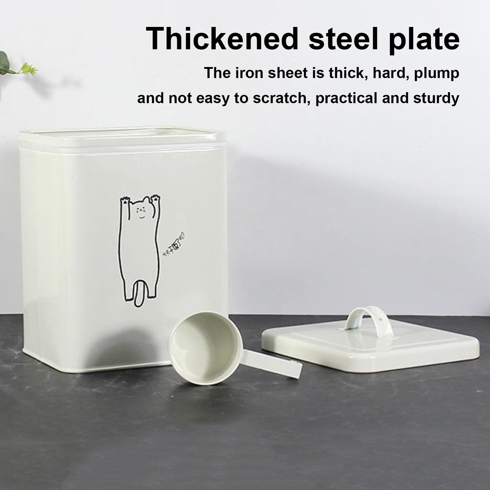 Contenedor de alimentos para mascotas: contenedor de almacenamiento de refrigerios impermeables 5L, diseño sellado duradero | Accesorio de cocina de alimenticio con tapa y cuchara, manija conven
