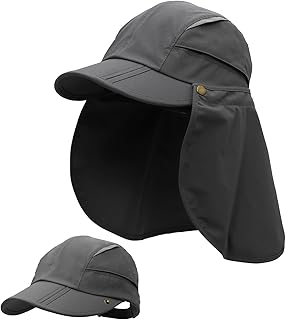 Huakunda Hat with Neck Protection, Removable, Multi-Purpose Summer Sun Hat, Sun Protection, Breathable, Quick Drying, UV Protection