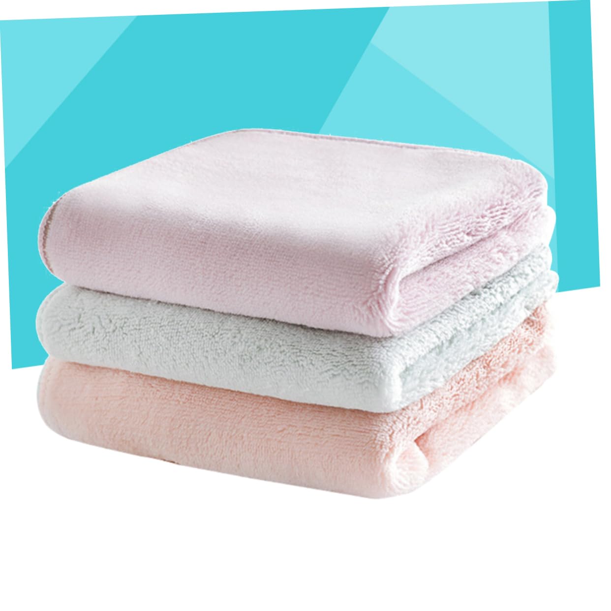 3 Series Paños De Limpieza Absorbentes Y Antigrasa Microfibra De Doble Cara Colores Pastel Rosa Verde 3 Piezas*3
